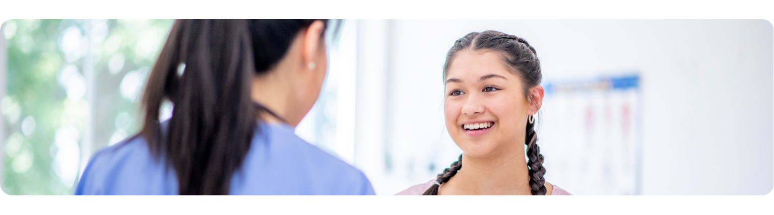 Nurse talking to patient